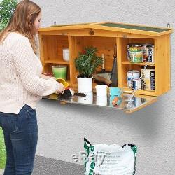 Outdoor Wall Shed Garden Storage Unit Small Wooden Cabinet Patio