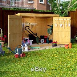 shed garden storage bike outdoor bicycle wooden patio box tools pent overlap bn cabinet double door mower highlights