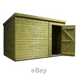 10x6 Garden Shed Shiplap Pent Roof Tanalised Pressure Treated Door Right