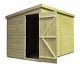 10x6 Garden Shed Shiplap Pent Tanalised Pressure Treated Door Left End
