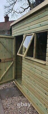 10X6 Pent Wooden Garden Shed Pressure Treated 14mm Heavy Duty Pent Storage Shed