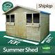 10X8 Garden Summer House Shed With +1ft Overhang Pressure Treated Tanalised