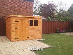 10x8 Or 12x6 Pent Wooden Garden Shed 13mm T/g 2x2 Cls Frame 1 Floor