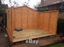 10x8 Reverse Apex Wooden Garden Shed 13mm T/g 3x2 Cls Framing 1 Thick Floor
