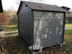 10 x 6.5 ft Wooden Garden Shed Office Log cabin Apex Roof Felt Floor 30mm