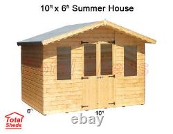 10 x 6 SUPREME SUMMER HOUSE LOG CABIN WOODEN SHED TOP QUALITY GRADED TIMBER