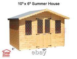 10 x 6 SUPREME SUMMER HOUSE LOG CABIN WOODEN SHED TOP QUALITY GRADED TIMBER
