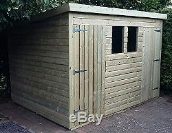 10 x 8 19mm Tanalised & Pressure Treated T&G Pent Shed, Garden Shed