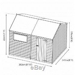 10 x 8 Pressure Treated Reverse Apex Shiplap T&G Wooden Garden Shed By Waltons