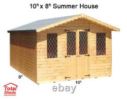 10 x 8 SUPREME SUMMER HOUSE LOG CABIN WOODEN SHED TOP QUALITY GRADED TIMBER