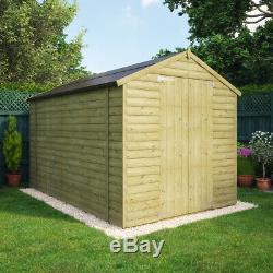 10 x 8 Second Factory Wooden Garden Shed Loglap Windowless Cheapest Shed