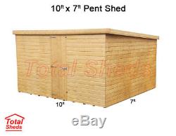 10ft X 7ft Pent Garden Shed Top Quality Wooden Timber