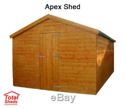 10ft X 8ft Apex Garden Shed Top Quality Wooden Timber