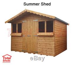 10ft X 8ft Garden Shed Summer House With +1ftoverhang High Quality Timber Wooden
