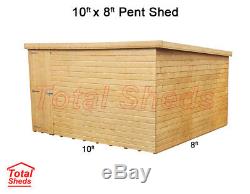 10ft X 8ft Pent Garden Shed Top Quality Wooden Timber
