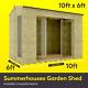 10ft x 6ft Pressure Treated Cannes Apex Wooden 11mm T & G Garden Summerhouse