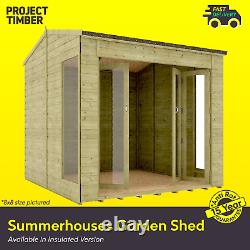 10ft x 6ft Pressure Treated Cannes Apex Wooden 11mm T & G Garden Summerhouse