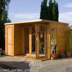10ftx8ft NEW GARDEN SUMMERHOUSE T&G CLADDING SIDE STORAGE SHED WOOD SUMMER HOUSE