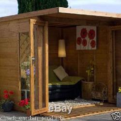 10ftx8ft NEW GARDEN SUMMERHOUSE T&G CLADDING SIDE STORAGE SHED WOOD SUMMER HOUSE