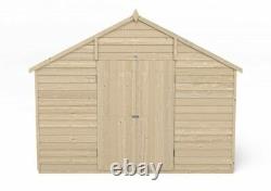 10x10 Forest Pressure Treated Overlap Apex Double Door Wooden Garden Shed