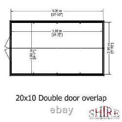 10x20 Overlap Double Door Garden Storage Outdoor Wooden Shed