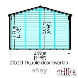 10x20 Overlap Double Door Garden Storage Outdoor Wooden Shed