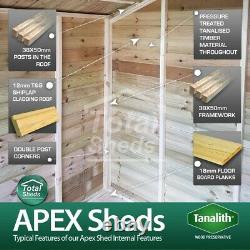 10x5 Pressure Treated Tanalised Apex Shed Quality Tongue and Groove 10FT x 5FT