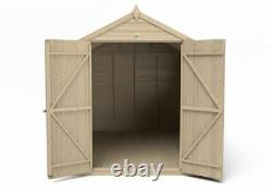 10x6 Forest Pressure Treated Overlap Apex Double Door Wooden Garden Storage Shed