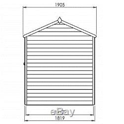 10x6 GARDEN SHED SINGLE DOOR REVERSE APEX WOODEN SHEDS OVERLAP CLAD New Un Used