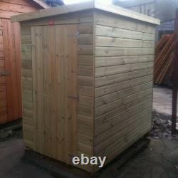 10x6 Garden Shed Pent Roof Pressure Treated Store Tanalised Tongue & Groove Hut