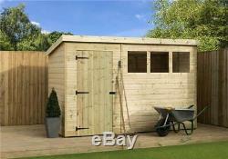10x6 Garden Shed Shiplap Pent Shed Tanalised Windows Pressure Treated Door Left