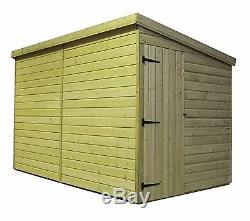 10x6 Garden Shed Shiplap Pent Tanalised Pressure Treated Door Right End