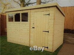 10x6 Garden Shed Shiplap Pent Tanalised Windows Pressure Treated Door Right