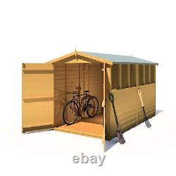 10x6 Overlap Double Door Apex Garden Storage Outdoor Wooden Shed