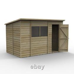 10x6 Overlap Pressure Treated Pent Wooden Garden Shed Installation Option