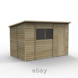 10x6 Overlap Pressure Treated Pent Wooden Garden Shed Installation Option
