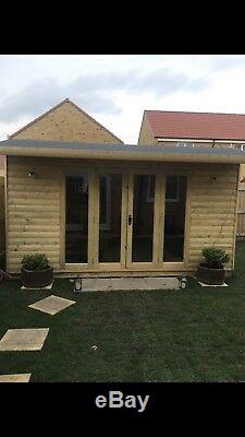 10x6 Reverse Apex Contemporary Summer house Heavy Duty Garden Office Shed