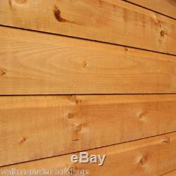 10x6 Shiplap Wooden Garden Shed -Double Door, Apex, Roof Felt & Floor, Windows
