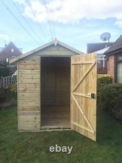 10x6 TANALISED T&G WOODEN GARDEN SHED EURO APEX PRESSURE TREATED HUT STORE
