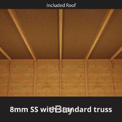 10x6 Tongue & Groove Garden Wooden Shed Windowless Double Door Pent Roof & Felt