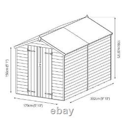 10x6 WOODEN GARDEN SHED DOUBLE DOOR APEX WINDOWLESS SHEDS 10ft x 6ft New Un Used
