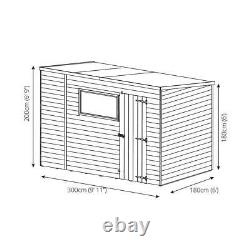 10x6 WOODEN GARDEN SHED SINGLE DOOR PENT WOOD SHEDS STORAGE 10 x 6 New Un Used