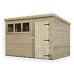 10x7 Garden Shed Shiplap Pent Tanalised Windows Pressure Treated Door Right