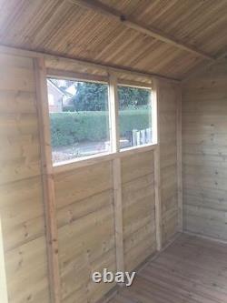 10x7 TANALISED T&G WOODEN GARDEN SHED EURO APEX PRESSURE TREATED HUT STORE
