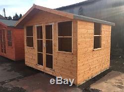 10x8 APEX SUMMER HOUSE, WOODEN SHED/GARDEN BUILDING FREE FITTING! 