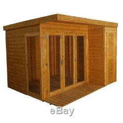 10x8 Combi Summerhouse Premium Garden Room Side Shed Double Doors 10ft 8ft