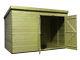 10x8 Garden Shed Shiplap Pent Roof Tanalised Double Door Right Tongue And Groove