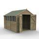 10x8 Overlap Pressure Treated Apex Double Door Wooden Shed Installation Option
