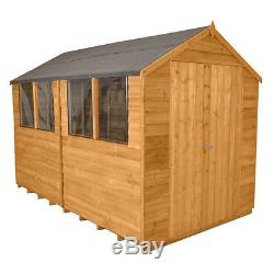 10x8 Overlap Wooden Garden Shed Storage Double Door Apex Roof and felt 10FT 8FT