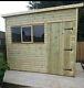 10x8 Pent Wooden Garden Shed Tanalised Heavy Duty Pressure Treated Storage Shed